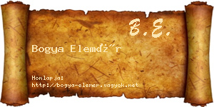 Bogya Elemér névjegykártya