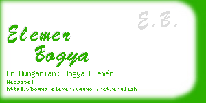 elemer bogya business card